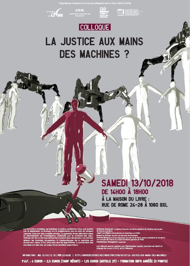 affiche colloque "La justice aux mains des machines - 13.10.2018
